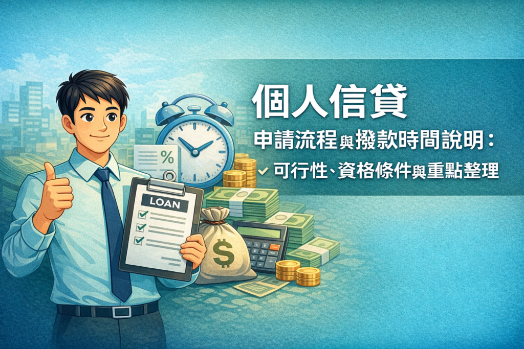 個人信貸申請流程與撥款時間說明可行性資格條件與重點整理