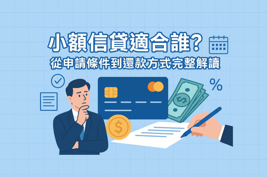 小額信貸適合誰示意圖，說明小額信貸申請條件、還款方式與信用貸款評估重點