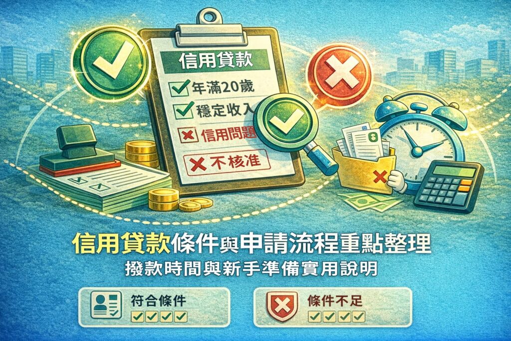 信用貸款條件與申請流程重點整理撥款時間與新手準備實用說明