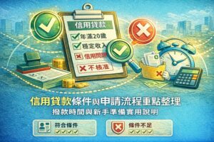 信用貸款條件與申請流程重點整理撥款時間與新手準備實用說明