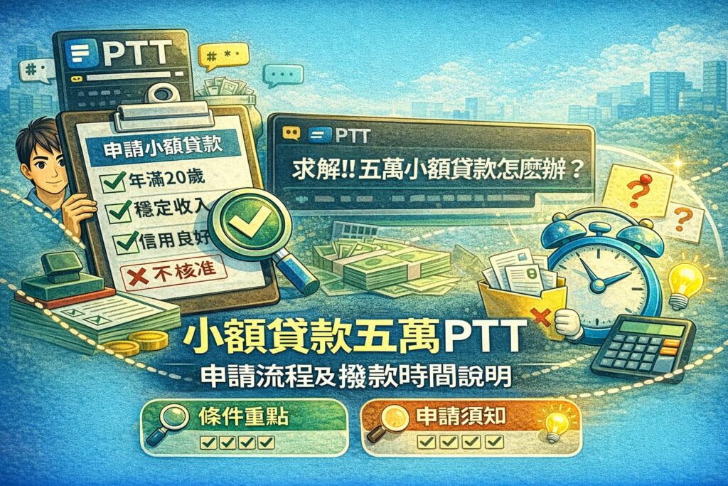 小額貸款五萬ptt申請流程及撥款時間說明條件重點與實用申請須知