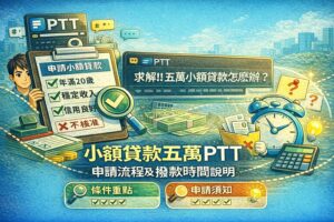 小額貸款五萬ptt申請流程及撥款時間說明條件重點與實用申請須知