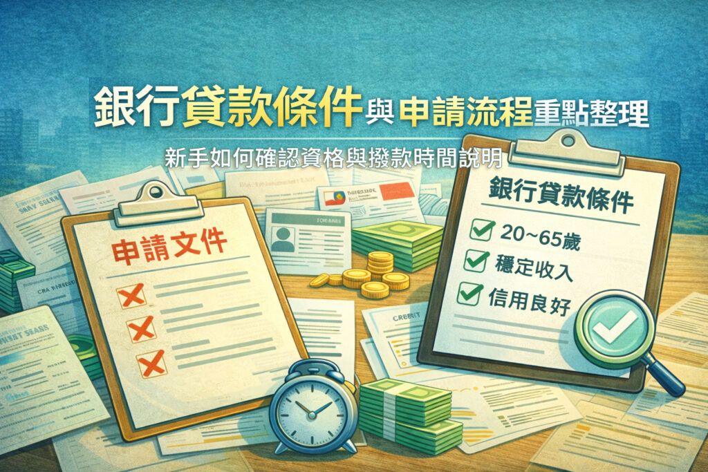 銀行貸款條件與申請流程重點整理新手如何確認資格與撥款時間說明