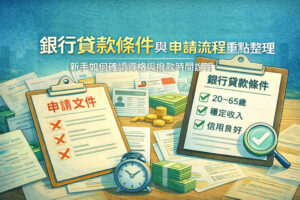 銀行貸款條件與申請流程重點整理新手如何確認資格與撥款時間說明