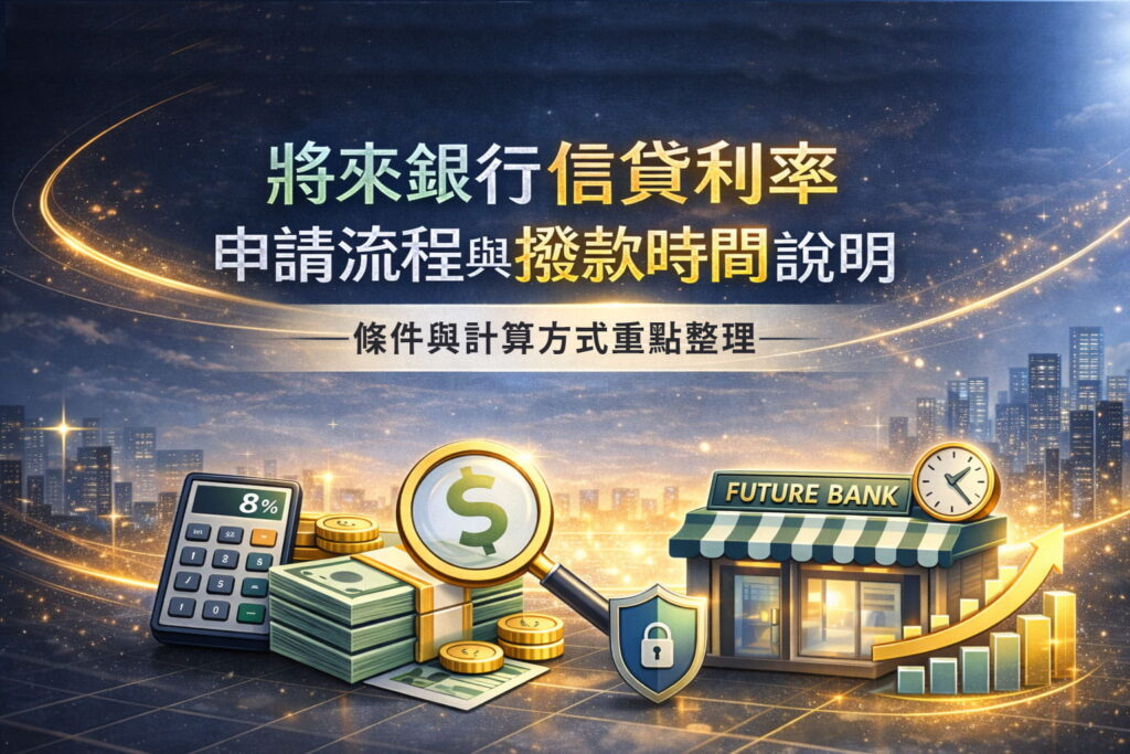 將來銀行信貸利率申請流程與撥款時間說明條件與計算方式重點整理