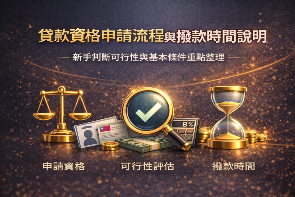 貸款資格申請流程與撥款時間說明新手判斷可行性與基本條件重點整理