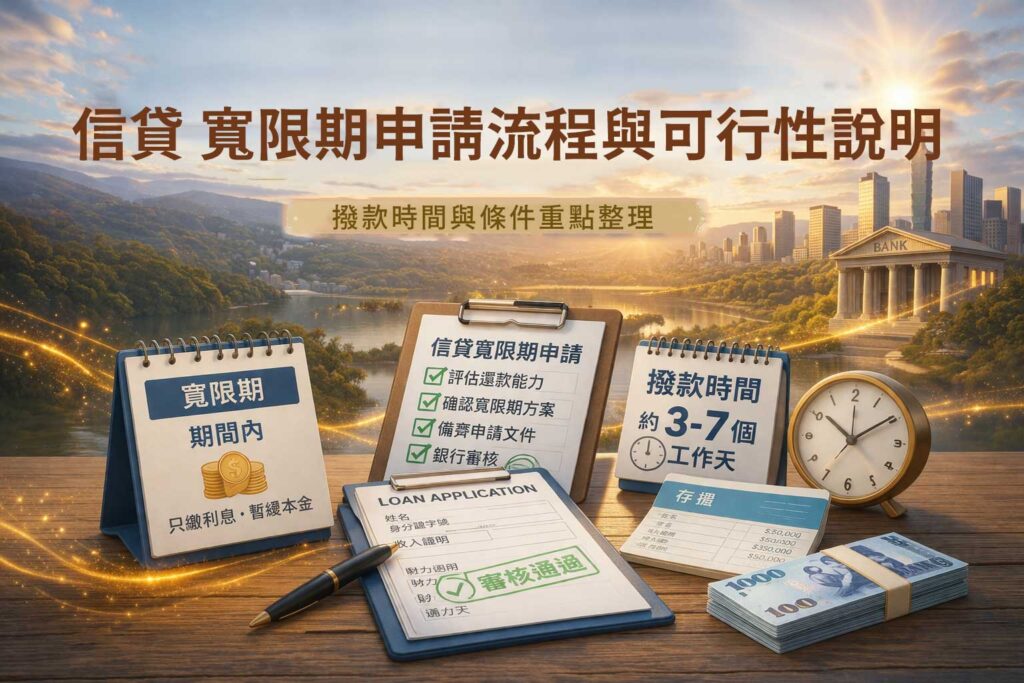 信貸-寬限期申請流程與可行性說明撥款時間與條件重點整理