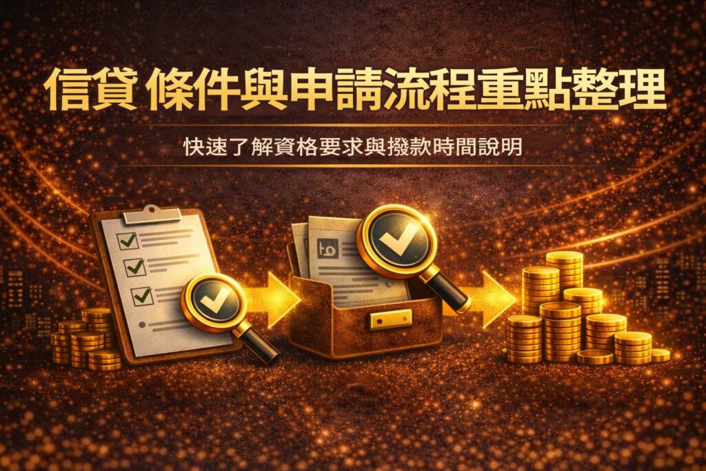 信貸條件與申請流程重點整理快速了解資格要求與撥款時間說明