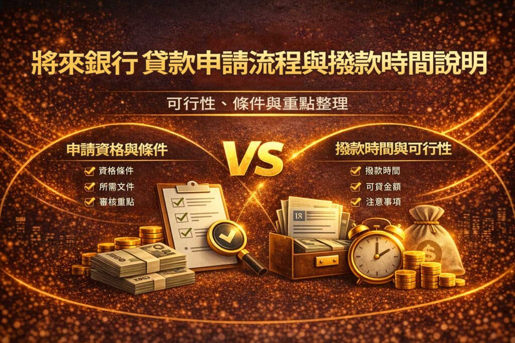 將來銀行-貸款申請流程與撥款時間說明可行性條件與重點整理