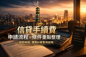 信貸-手續-費申請流程與條件重點整理撥款時間及費用計算實用說明
