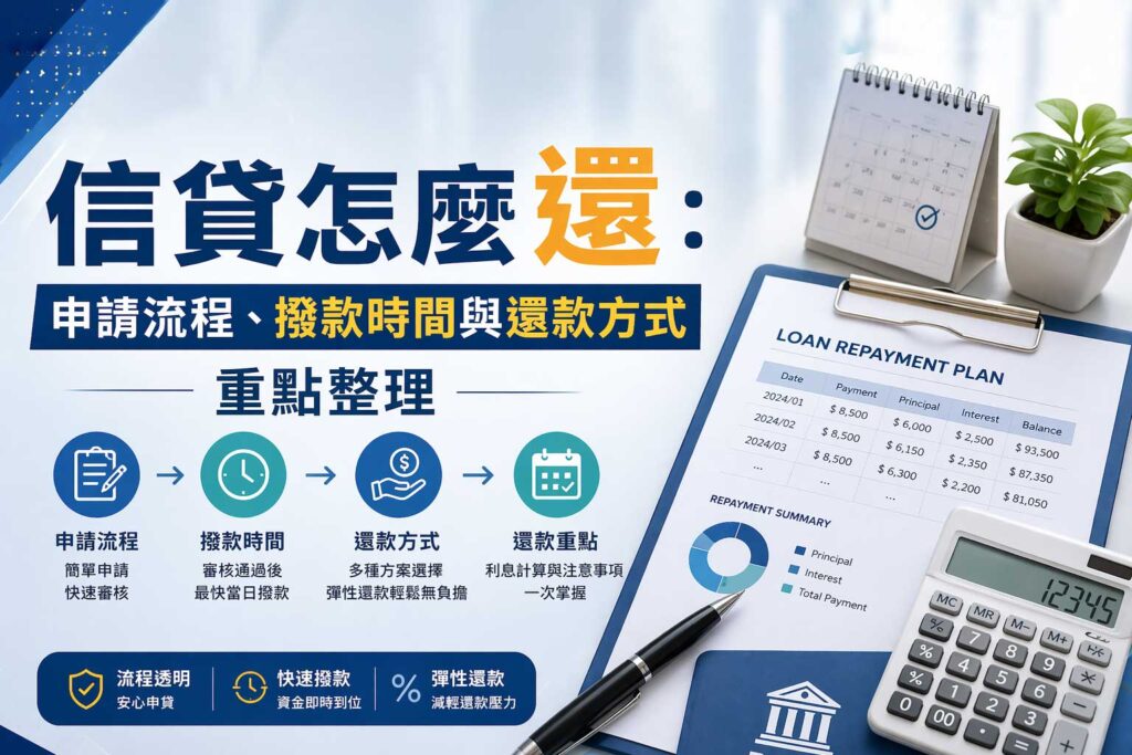 信貸怎麼還申請流程撥款時間與還款方式重點整理