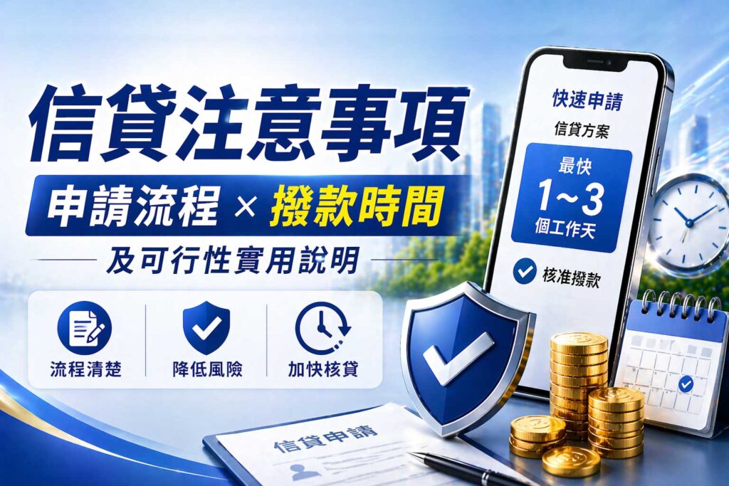 信貸注意事項與申請流程重點整理撥款時間及可行性實用說明