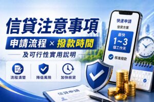 信貸注意事項與申請流程重點整理撥款時間及可行性實用說明