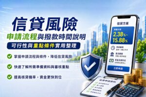 信貸風險申請流程與撥款時間說明可行性與重點條件實用整理