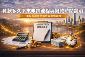 貸款多久下來申請流程與撥款時間說明重點解析資格條件與準備資料