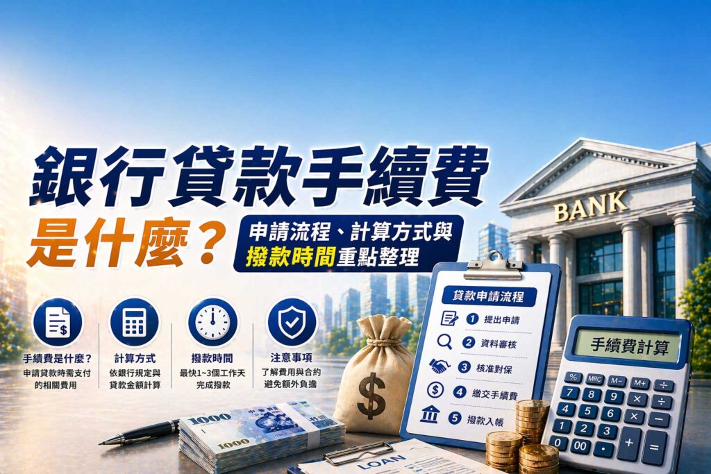 銀行貸款手續費是什麼申請流程計算方式與撥款時間重點整理