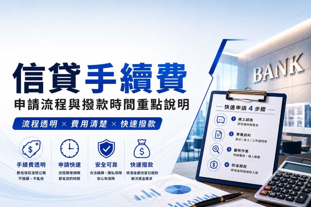 信貸-手續費申請流程與撥款時間重點說明
