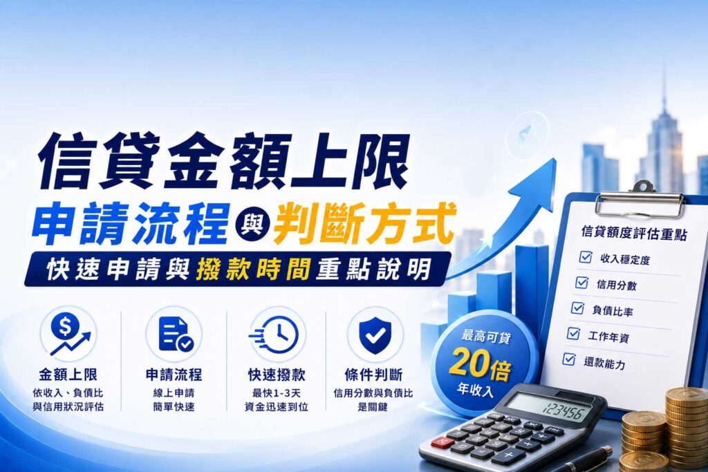 信貸金額上限申請流程與判斷方式，快速申請與撥款時間重點說明
