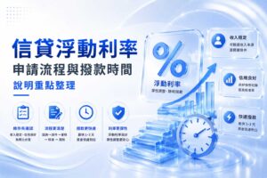 信貸浮動利率申請流程與撥款時間說明重點整理