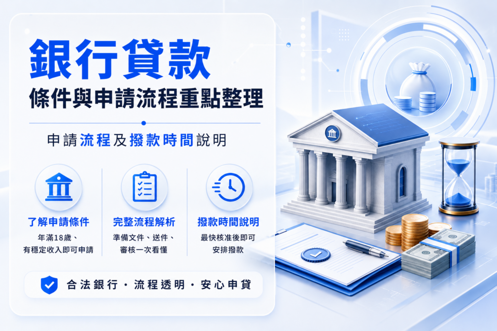 銀行貸款 條件與申請流程重點整理及撥款時間說明