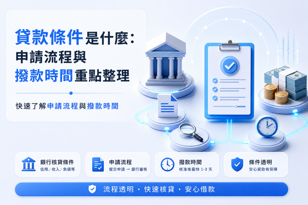 貸款 條件是什麼：申請流程與撥款時間重點整理