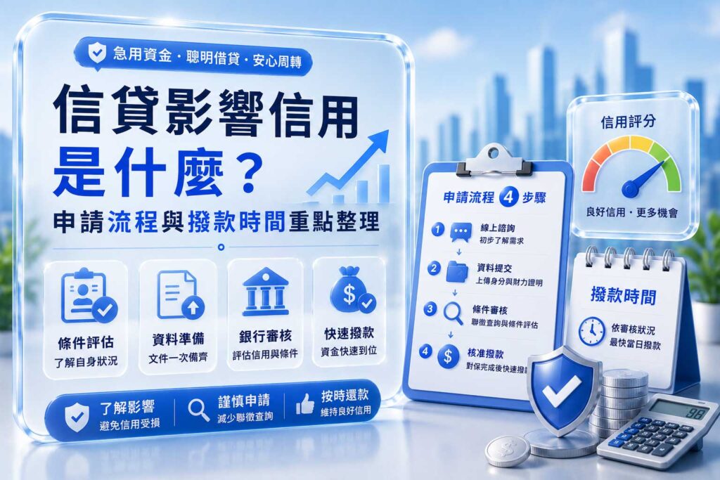 信貸影響信用是什麼申請流程與撥款時間重點整理